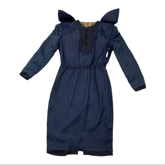 CHETTA B Women’s Sherrie Bloom Peter Noviello Blue embroidery knee Dress Size 2. - Picture 10 of 16